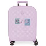 Enso Cute Girl koffer, cabinekoffer, paars, 40 x 55 x 20 cm, harde ABS-kunststof, geïntegreerde TSA-sluiting, 37 l, 2,74 kg, 4 wielen, handbagage