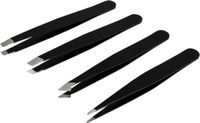 Benson 4-delige pincet set - veelzijdig - zwart - 9 cm