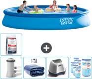Intex Easy Set Zwembad - Rond - 457 x 84 cm - Blauw - Incl. Pomp, Solarzeil, Zoutwatersysteem & Filters