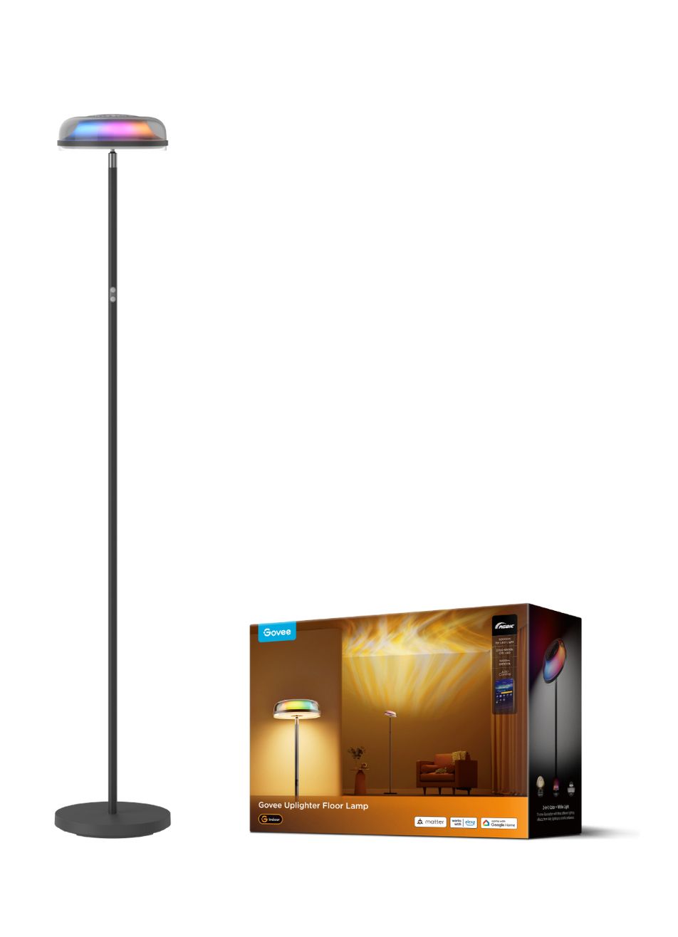 Govee Uplighter Floor Lamp - Smart Floor Lighting - Black - Wi-Fi/Bluetooth