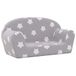 vidaXL Banc pour enfants 2 places gris clair avec étoiles peluche douce