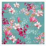 Homéa, Set van 20 papieren servetten, 3-laags, 33 x 33 cm, nieuwe magnolia's