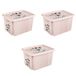 keeeper Minnie-opbergbak karolina met deksel, stapelbaar en draaibaar, voor kinderen, 30 l, roze (Nordic Pink), 3 stuks