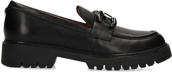 No Stress Dames Zwarte Leren Loafers met Chain - Maat 36