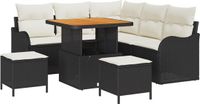 vidaXL Tuinbank Set Zwart/Crèmewit Metaal 80x71x55cm