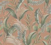 Living Walls BLADEREN EN BLOEMEN BEHANG | Junglestijl - Oranje Rood Groen Beige Roze - Vliesbehang - 1005 cm x 53 cm