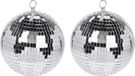 Merkloos / Sans marque Disco kerstbal - 2x - zilver - D12 cm - glas/foam - discobal/discobol - kerstversiering