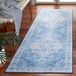 Safavieh Traditioneel tapijt, machinewasbaar, antislip, ideaal voor drukbezochte ruimtes, Tucson-collectie, laagpolig, lichtblauw en blauw, 122 x 122 cm