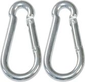 AMIG Karabijnhaak - 2x - Gegalvaniseerd staal - 6 x 60mm - 60kg