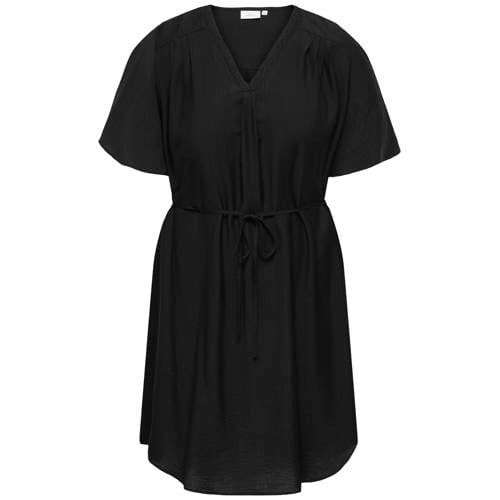 ONLY CARMAKOMA - CARJILO SS V-NECK KNEE LACE DRESS WVN ZL - Meisjes - Mini jurken - Maat 42 - Zwart