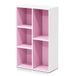 Furinno LUDER 5-kubus-draaiplank, boekenkast, wit/roze | 23,88 x 49,53 x 80,01 cm, voor woon- en slaapkamer, thuiskantoor