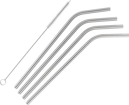 Merkloos Bar Professional Drinking Straws Tools - Silver, Stainless Steel - 12x26.5x12 cm