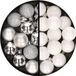 Kaemingk B.V. Boules de Noël 34x pc - 3 cm - argent et blanc - plastique