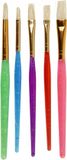 Merkloos / Sans marque Creativ Company B.V. Schilder kwasten - klein - 10x - voor kinderen - Hobby platte/ronde penselen - Synthetisch haar