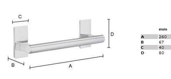 Smedbo Pool ZK325 badgreep - Chroom - 260 mm