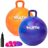 Hurtle Skippybal Duo Set 51 cm, Kinderen 3-12 Jaar, Oranje en Paars Marmer