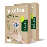 papier m-office Papier DIN A4, 80 g, gerecycled papier voor kopieerapparaten en printers, 2 verpakkingen van 500 vellen A4