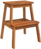 vidaXL Kruk - 2-staps - 40x38x50 cm - massief acaciahout