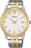Seiko Kwartshorloge voor heren van roestvrij staal met roestvrijstalen armband, zilver/goud, M, kwarts