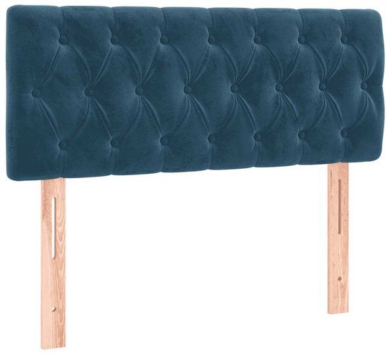 vidaXL Hoofdbord 90x7x78/88 cm fluweel donkerblauw