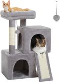 Merkloos / Sans marque BeiJingLiangPinJiaZuoKeJiWenHuaFaZhanYouXianGongSi Krabpaal met Dual Condos - Kattenhuis voor Huiskatten - 77 cm - Grijs