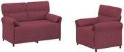 vidaXL Canapé 2 places Tissu Rouge vin
