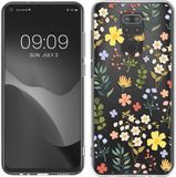 kwmobile telefoonhoesje geschikt voor Xiaomi Redmi Note 9 - Hoesje voor smartphone in geel / groen / transparant - Charmante bloemen design