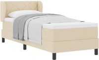 vidaXL Boxspringbed met hoofdeinde Crème Stof 80 x 200 cm