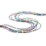 Merkloos / Sans marque Lichtsnoer - gekleurd - 10 meter - 100 LED lampjes - 5 m aanloopsnoer zwart - met afstandsbediening - kerstverlichting