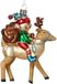 Decoris Boule de Noël en verre Cerf avec elfe 14cm Multi