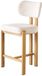 Lizzely Garden & Living AQ Living Barkruk Naomi Set van 4 Beige Lichtbruin Stof Metaal 65 cm Zithoogte