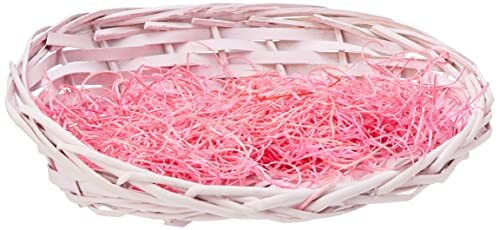 PMS INTERNATIONAL Maak je eigen mand kit roze mand; zak; lint; houtwol - 30cm x 22cm