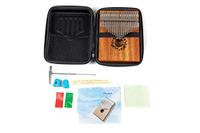 GEWA Kalimba duim piano mahonie, motief blad, 21 stalen rieten, stembaar, incl. tas, stemhamer, gebruiksaanwijzing