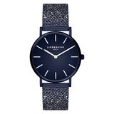 LIEBESKIND BERLIN Dameshorloge, rond kwartshorloge, 34 mm, glitter-mesharmband, 5 ATM waterdicht, modern en elegant, verkrijgbaar in verschillende kleuren, blauw, armband