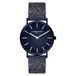 LIEBESKIND BERLIN Dameshorloge, rond kwartshorloge, 34 mm, glitter-mesharmband, 5 ATM waterdicht, modern en elegant, verkrijgbaar in verschillende kleuren, blauw, armband