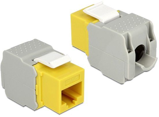 Delock UTP CAT6 Gigabit Keystone module RJ45 - LSA (toolless) / geel/grijs