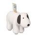 Relaxdays spaarpot hond, spaardoos voor munten & briefgeld, met grote opening, HBD 12 x 21 x 9 cm, keramiek, zwart-wit