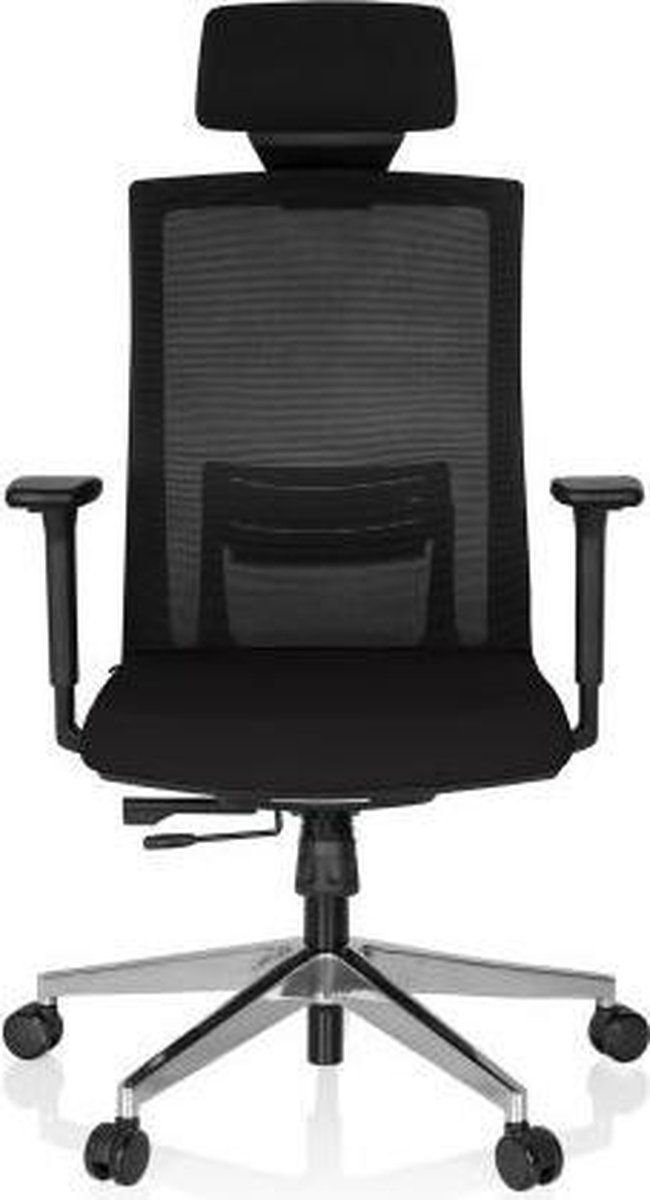HJH OFFICE Directiestoel - Verstelbare Armleuning - Zwart - Ergonomisch