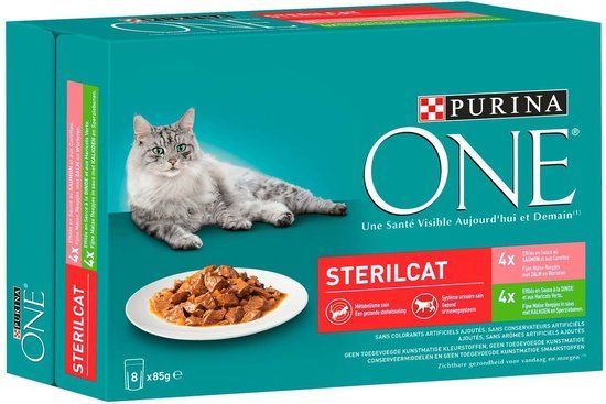 Purina ONE Kattenvoer Nat Adult Sterilcat Kalkoen & Zalm - 8 x 85 gr