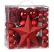 Deuba Kerstboomballen - Set van 77 Kunststof Mat Glanzend - Rood
