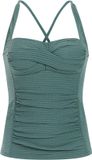Protest MIXCamo Tankini top Dames B&C-Cup Verstelbare bandjes Vaste vulling Laurel Green Gestreept Mouwloos Zonder sluiting 83% polyamide / 17% elastaan