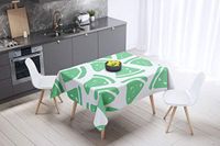 Bonamaison Tafelkleed, Anti-Mold, Sneldrogend, Waterdicht, 100% Polyester Tafellaken, Petroleum Groen, Wit, 140 x 140 Cm