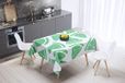 Bonamaison Tafelkleed, Anti-Mold, Sneldrogend, Waterdicht, 100% Polyester Tafellaken, Petroleum Groen, Wit, 140 x 140 Cm