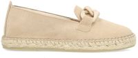 Manfield Dames Beige Suède Espadrilles met Chain - Maat 39