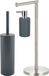 Spirella Badkamer accessoires set - WC-borstel/zeeppompje/rollenhouder - metaal/porselein - donkergrijs