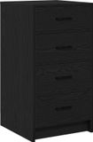 vidaXL Dressoir Zwart Eiken Bewerkt Hout 40 x 41 x 75 cm
