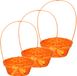 Merkloos / Sans marque Excellent Houseware Rieten mandje met hengsel - 3x stuks - oranje - 21 x 39 cm