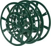 Decoris Lumineo haspel - 2x - groen - kunststof - 20 cm - voor kerstverlichting - opruimen/opbergen