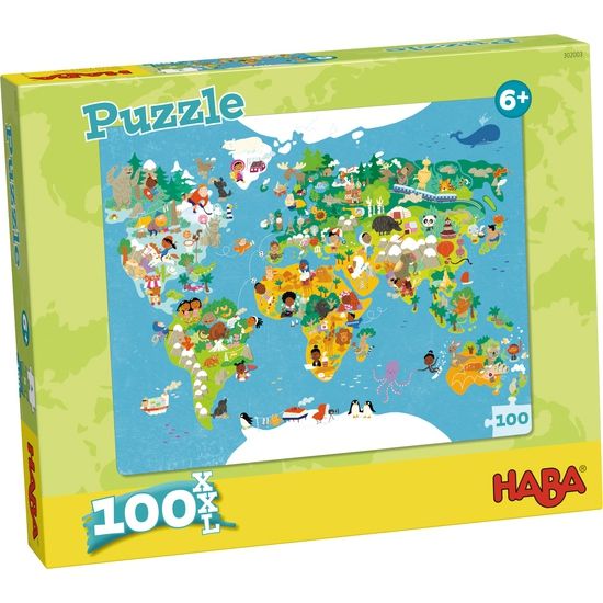 Haba Puzzel Wereldkaart - 302003 - Multicolor