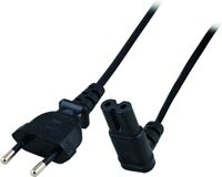 ACT Netsnoer Euro male - C7 female (haaks omlaag) zwart 2 m AK5008